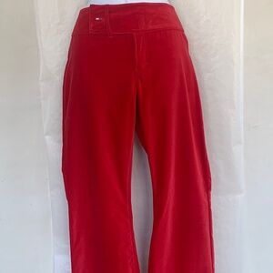 Tommy Hilfiger red cotton velvet wide leg pants